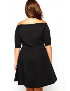 Vestido negro cuello barco 2