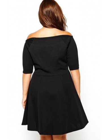 Vestido negro cuello barco