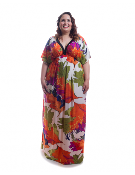 Vestido largo hojas