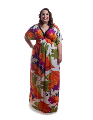 Vestido largo hojas