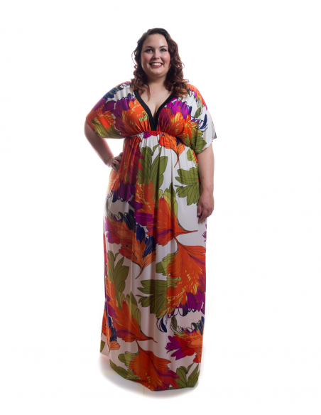 Vestido largo hojas