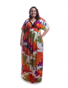 Vestido largo hojas
