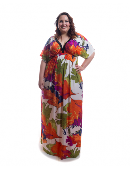 Vestido largo hojas