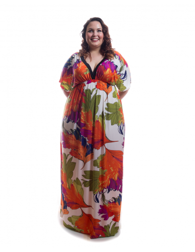 Vestido largo hojas