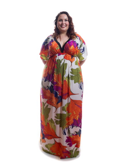 Vestido largo hojas