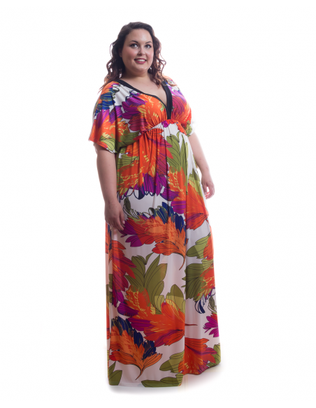 Vestido largo hojas
