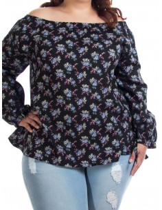 Blusa cuello barco estampada 2