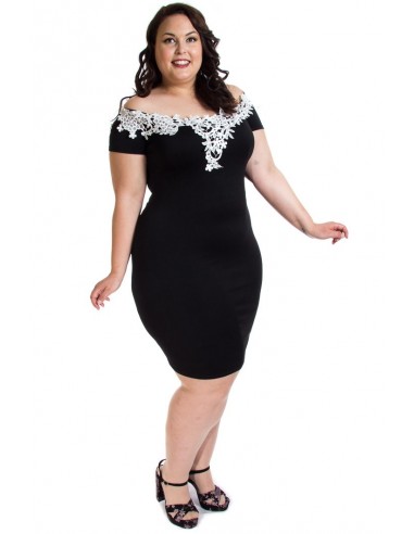 Vestido outlet tallas grandes negro encaje blanco