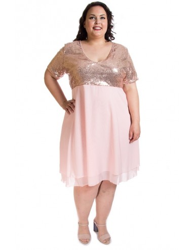 Vestido rosa lentejuelas