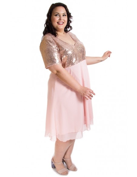 Vestido rosa lentejuelas