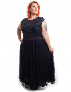 Vestido ceremonia negro plisado 2