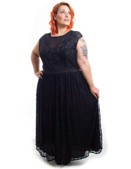 Vestido ceremonia negro plisado
