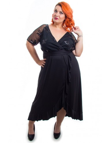 Vestido fiesta negro cruzado