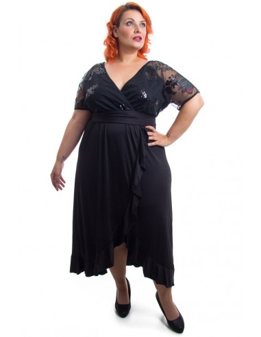 Vestido fiesta negro cruzado