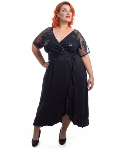 Vestido fiesta negro cruzado