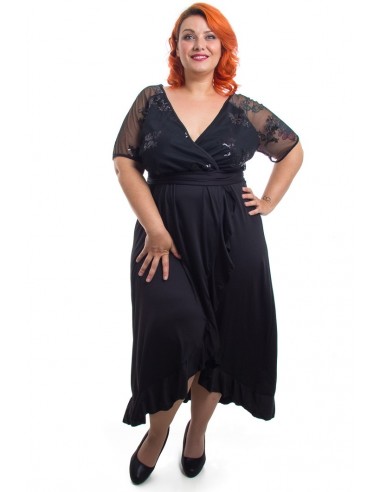 Vestido fiesta negro cruzado