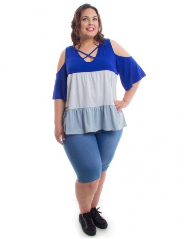 Camiseta franjas azul