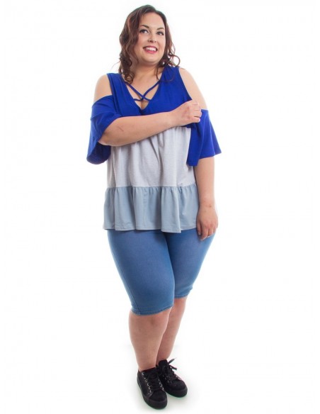 Camiseta franjas azul