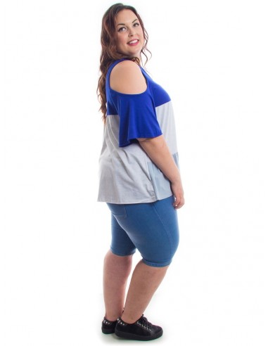 Camiseta franjas azul