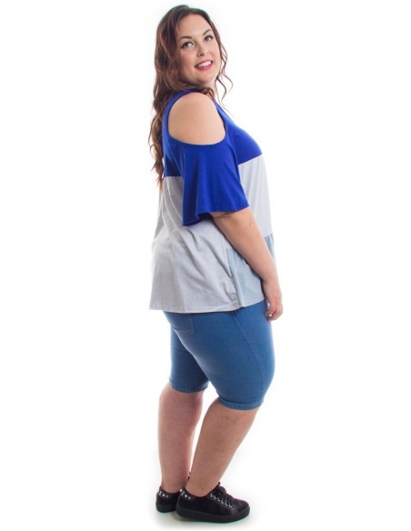 Camiseta franjas azul