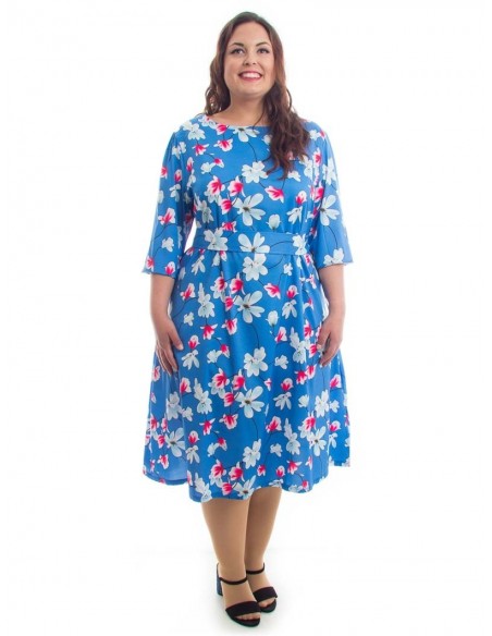 Vestido azul manga