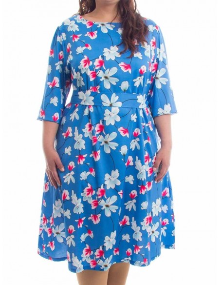 Vestido azul manga