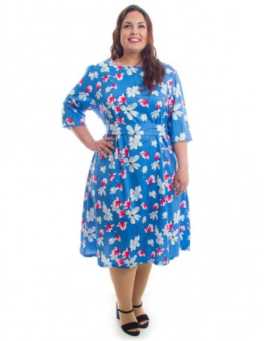 Vestido azul manga