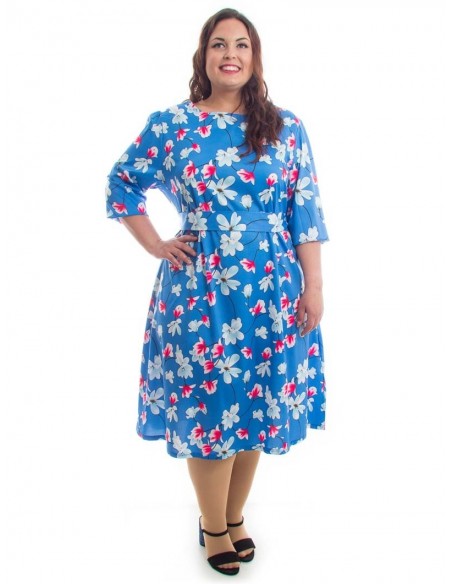 Vestido azul manga