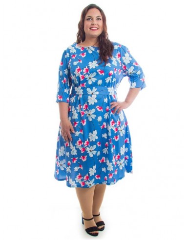 Vestido azul manga