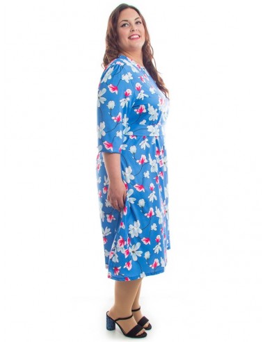 Vestido azul manga