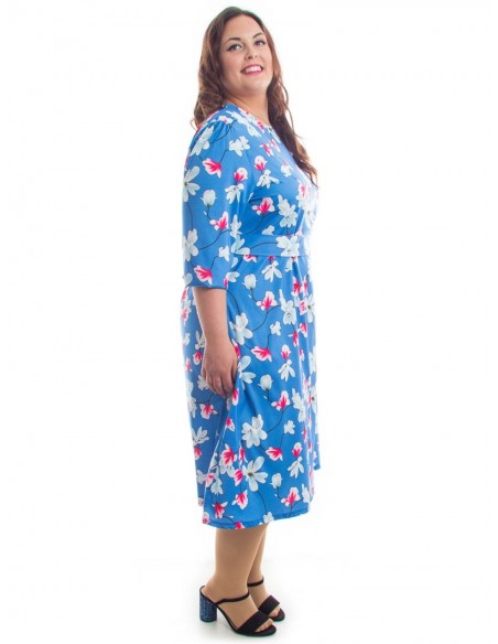 Vestido azul manga
