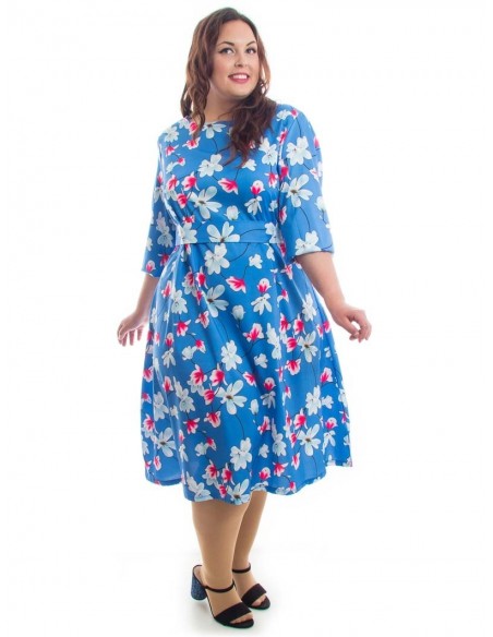 Vestido azul manga