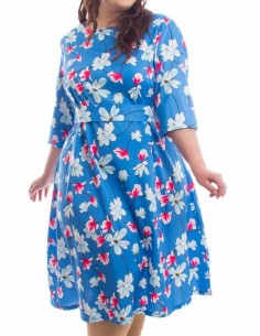 Vestido azul manga 2