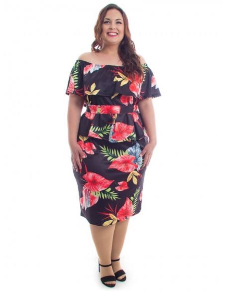 Vestido volante multicolor