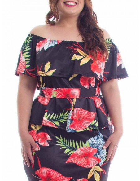 Vestido volante multicolor