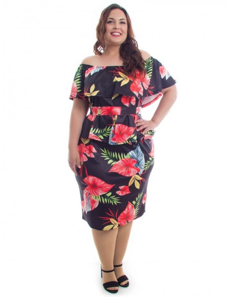Vestido volante multicolor