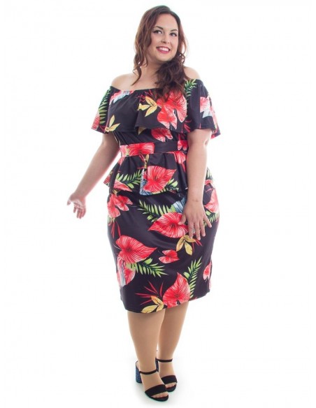 Vestido volante multicolor