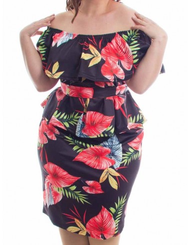Vestido volante multicolor