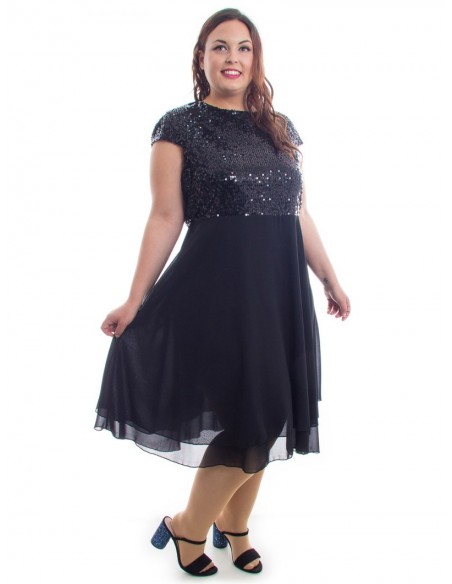 Vestido negro lentejuelas