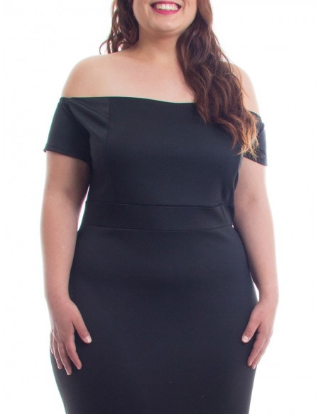Vestido sirena volante negro