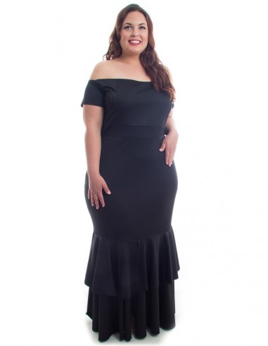 Vestido sirena volante negro