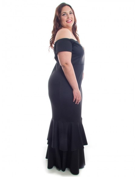 Vestido sirena volante negro