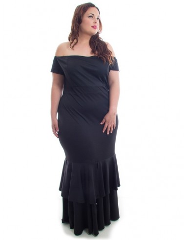 Vestido sirena volante negro