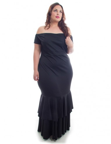 Vestido sirena volante negro