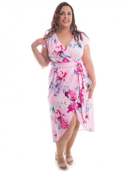 Vestido cruzado rosa