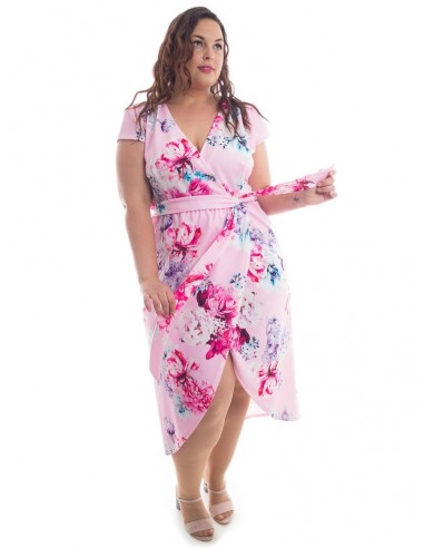 Vestido cruzado rosa