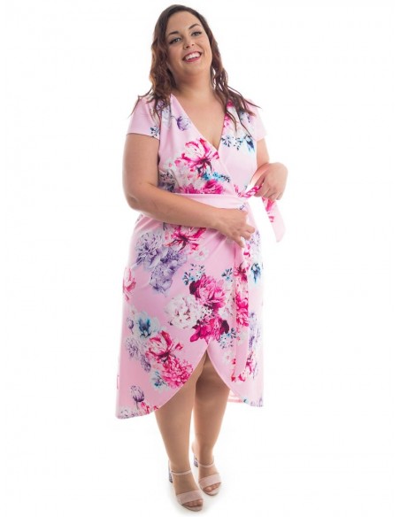 Vestido cruzado rosa