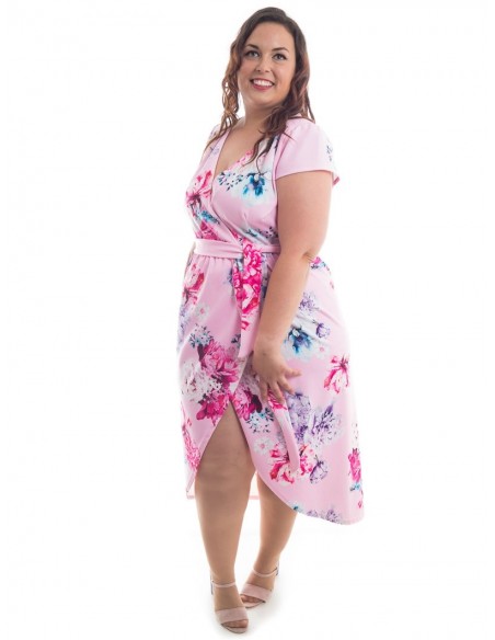 Vestido cruzado rosa