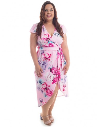 Vestido cruzado rosa