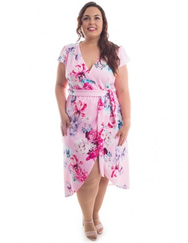Vestido cruzado rosa